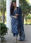 Indigo Blue By Dhruvi Printed Kurti With Bottom Dupatta Catalog